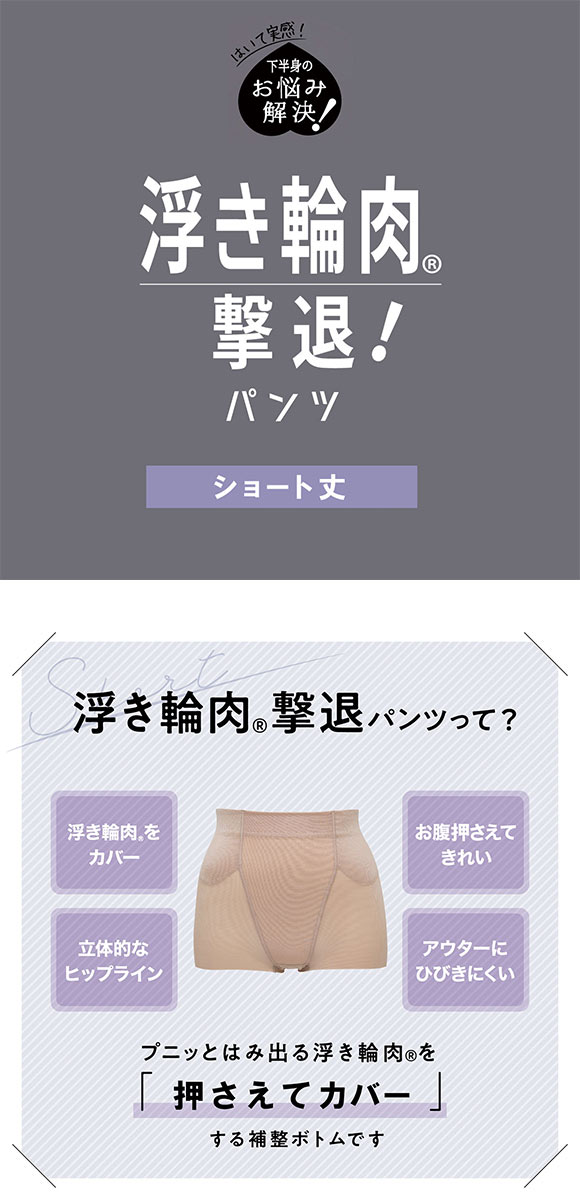 ルシアン はいて実感 下半身のお悩み解決 浮き輪肉撃退 パンツ ガードル ショート丈 M･L･LL 補正下着 ソフト LECIEN