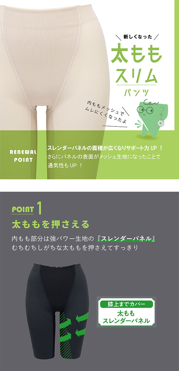 ルシアン はいて実感 下半身のお悩み解決 太ももスリムパンツ ももほっそりパンツ ガードル ロング丈 補正下着 M･L･LL LECIEN