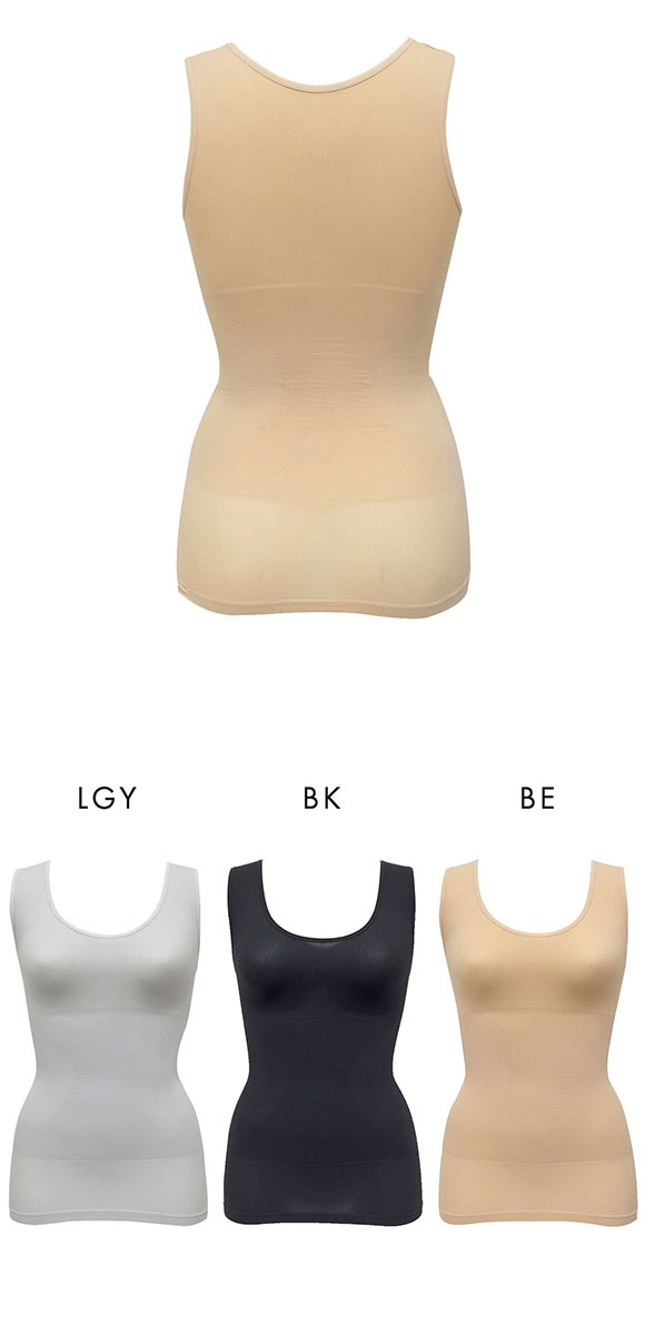 ルシアン LECIEN PowerShape タンクトップ 細くみせるインナー DailyLiner シェイパー 吸汗速乾  M L LL 成型