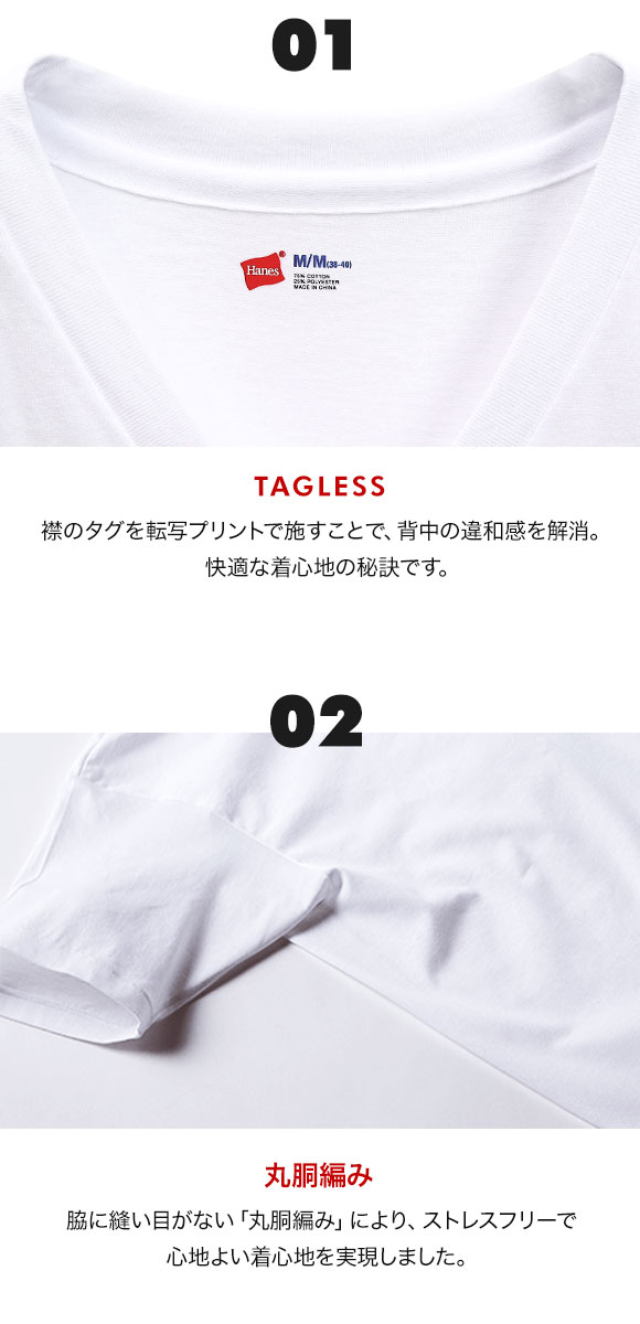 ヘインズ Hanes 青ラベルVネックTシャツ 3枚パック HM2125G パックT