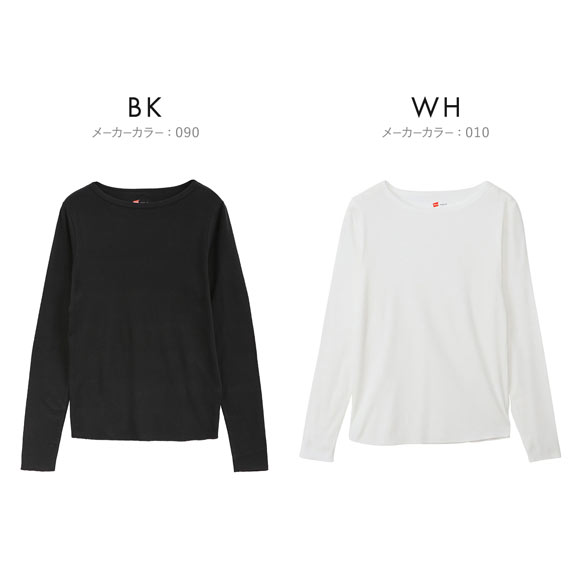 ヘインズ Hanes originals ホットコットン クルーネック ロングスリーブシャツ レディース 長袖 インナー 綿100％