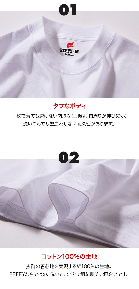 ヘインズ Hanes BEEFY クルーネックTシャツ ビーフィー 2P