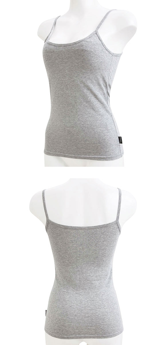 (クロスコ)KUROSUCO やわらか綿混 カップ付き キャミソール ブラキャミ ブラトップ