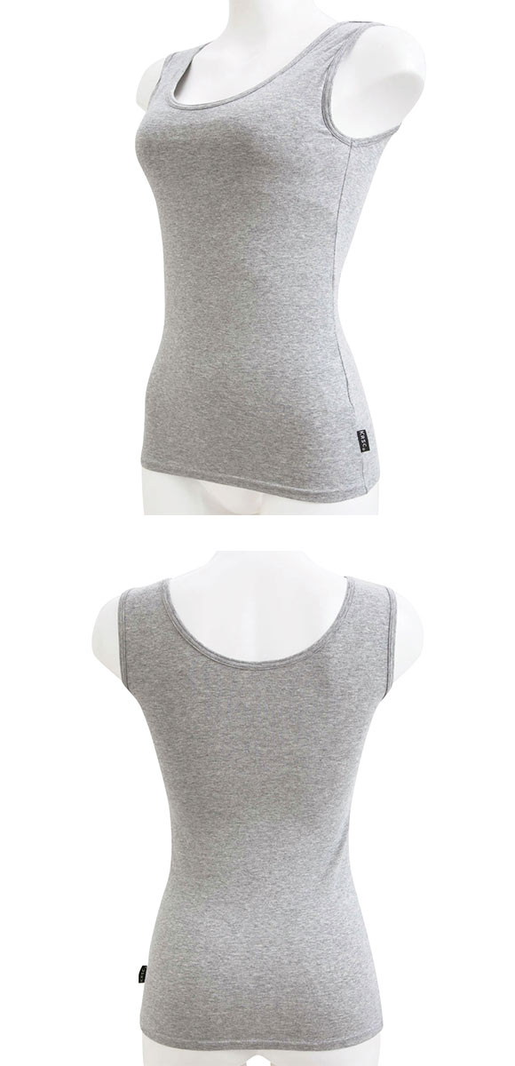 クロスコ KUROSUCO やわらか綿混 カップ付き タンクトップ ブラトップ