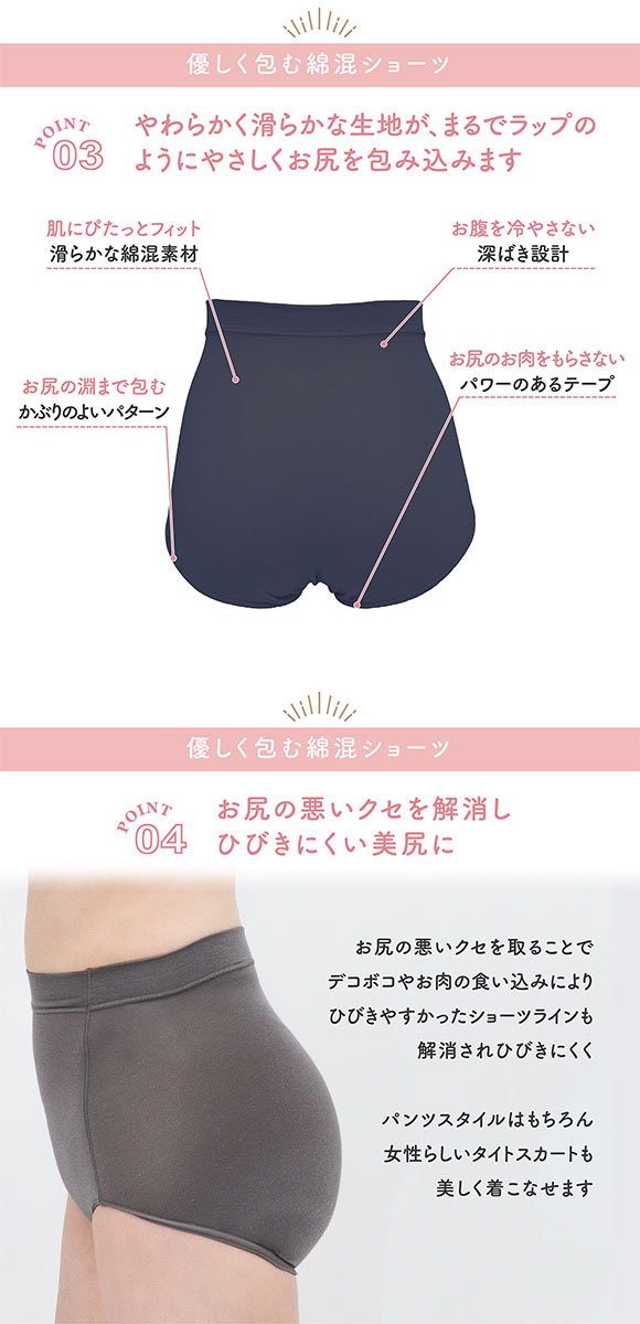 ブラデリス 優しく包む綿混ショーツ S M L LL 3L 超らくちん おしりすっぽり BRADELIS NY PEACE 美尻 育尻 大きいサイズ