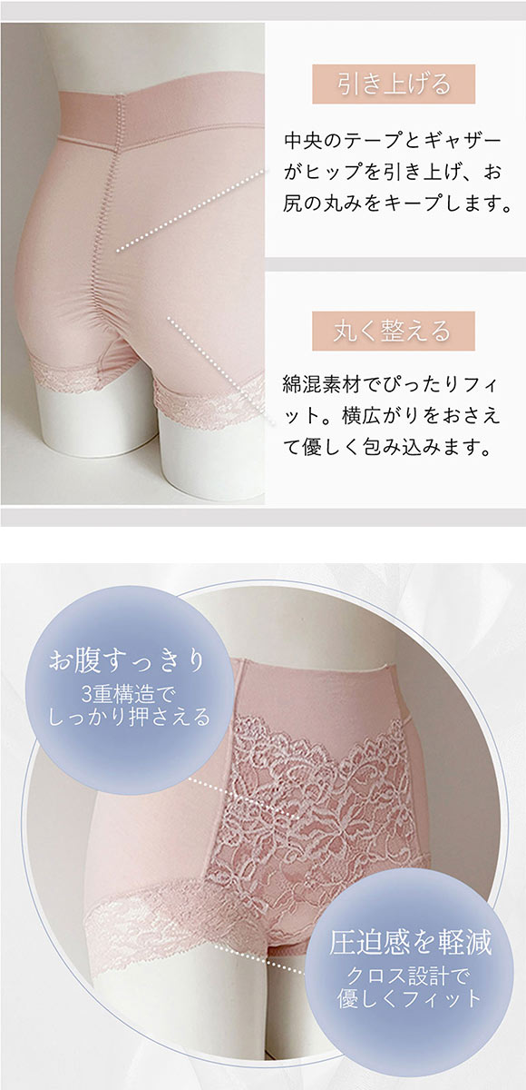 ブラデリス ビューティフルレース 美尻キープショーツ ヒップアップ シェイプ 補正 スタイルアップ 接触冷感 吸汗速乾 BRADELIS