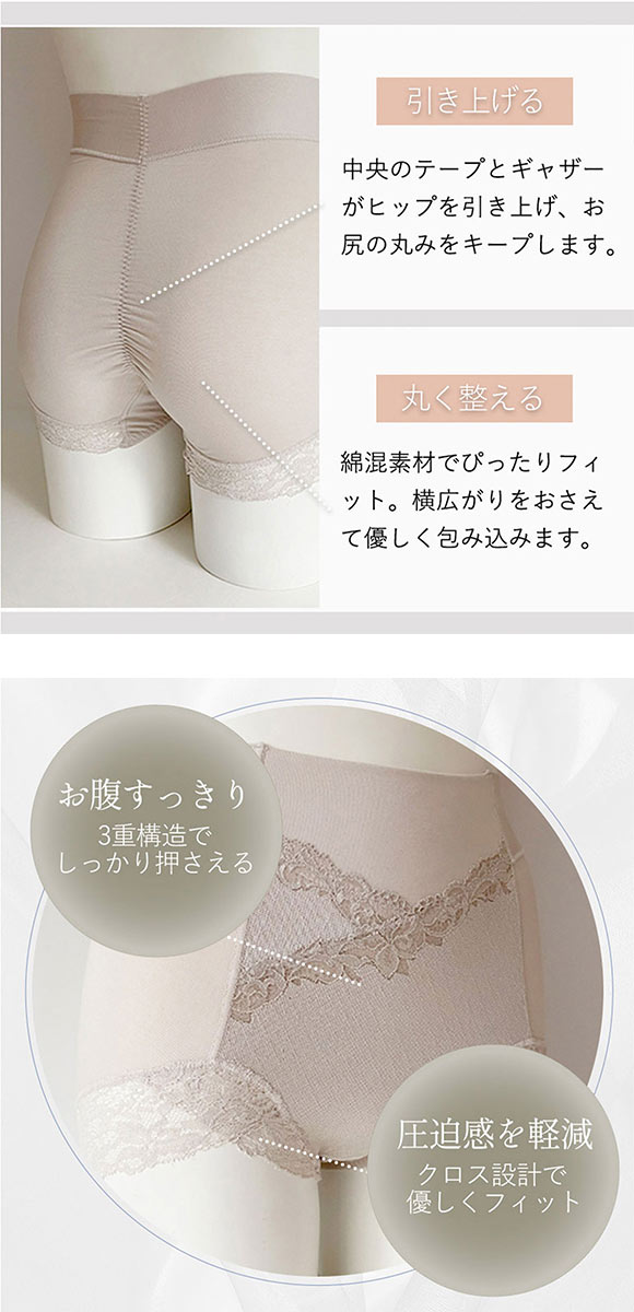 ブラデリス スムースレース 美尻キープショーツ ヒップアップ シェイプ 補正 スタイルアップ 接触冷感 吸汗速乾 BRADELIS NY PEACE