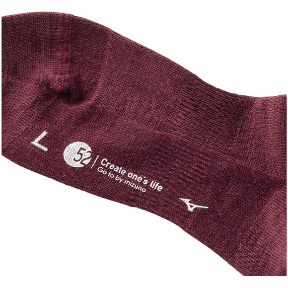 ミズノ MIZUNO ブレスサーモ BREATH THERMO ソックス クルー丈 レディース ウール 薄手 あったか 保温 吸湿発熱