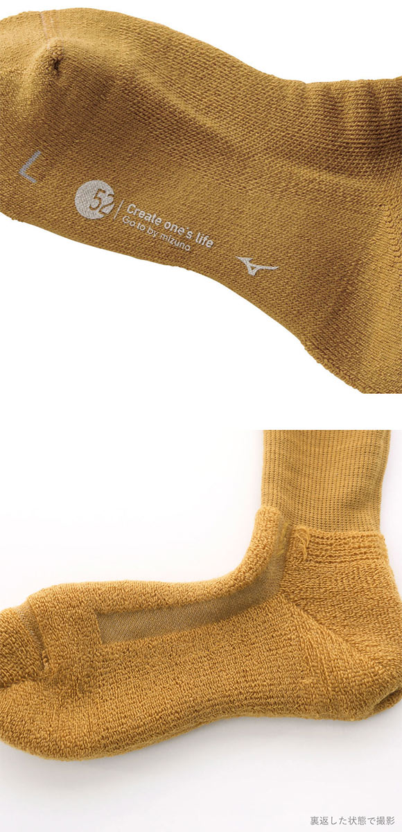 ミズノ MIZUNO ブレスサーモ BREATH THERMO ソックス クルー丈 レディース ウール 中厚 パイル あったか 保温 吸湿発熱