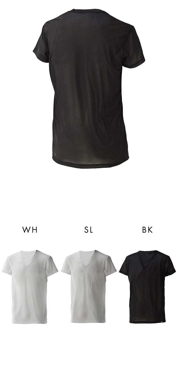 ミズノ MIZUNO カルエアー Vネック 半袖 メッシュ インナーシャツ メンズ ドライエアロフロー搭載 吸汗速乾 汗対策 Tシャツ