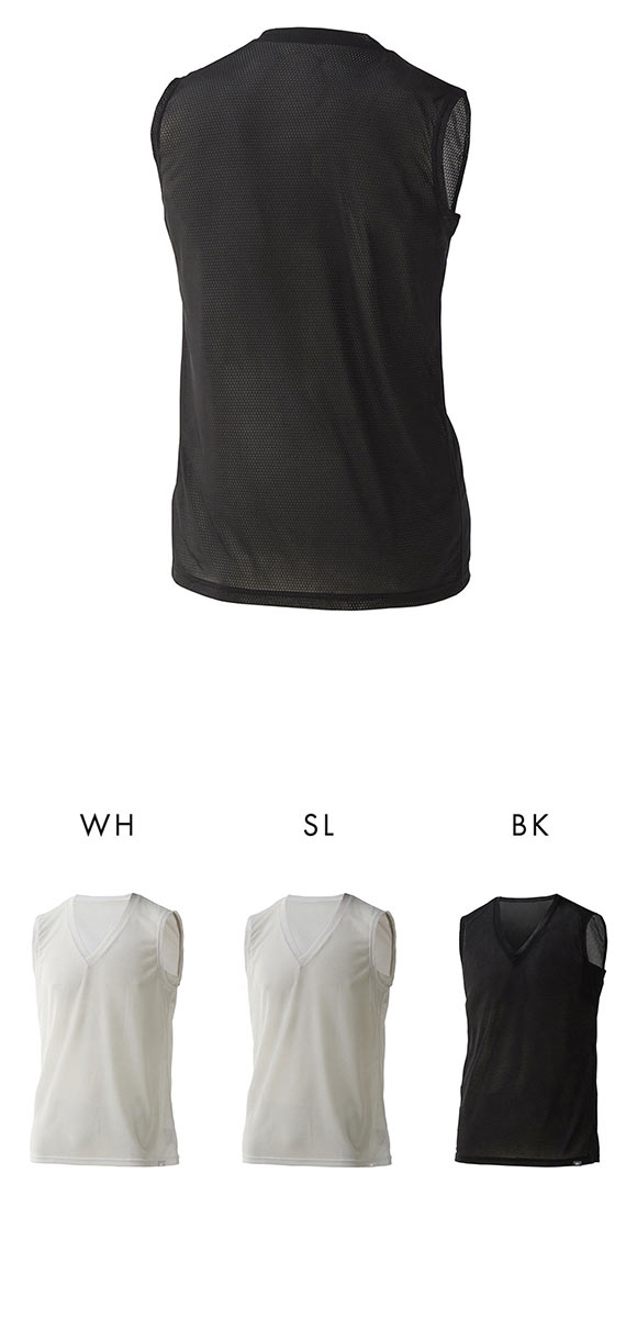 ミズノ MIZUNO カルエアー Vネック ノースリーブ メッシュ インナーシャツ メンズ ドライエアロフロー搭載 吸汗速乾 汗対策