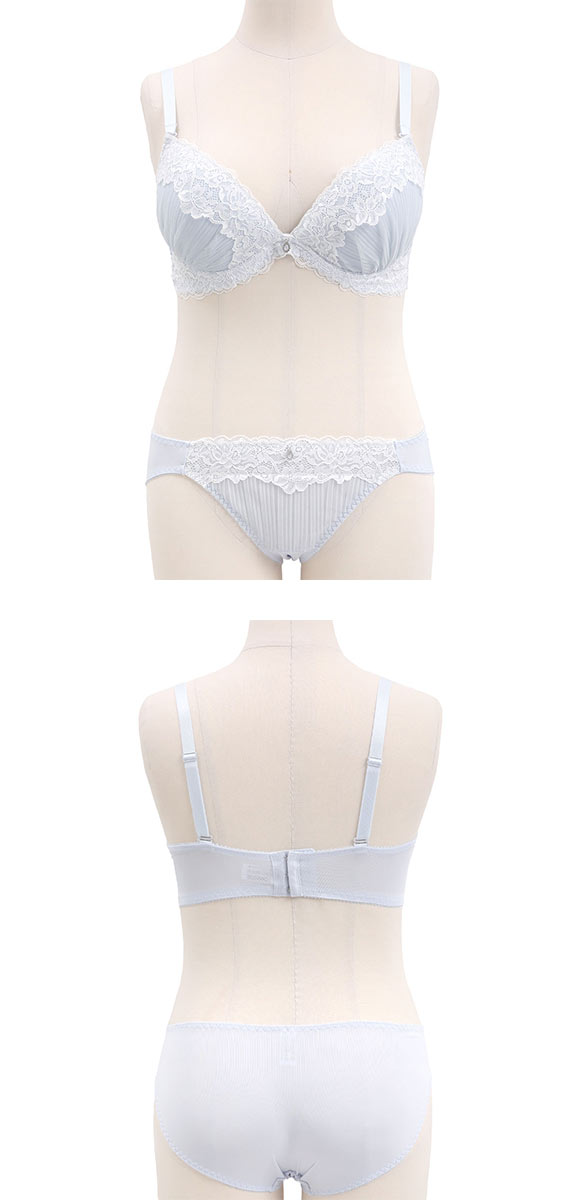 パンキュート プリーツチュールレース ブラセット GHI65-95 脇寄せ 大きいサイズ グラマー 脇高 谷間 ブラジャー ショーツ PANCUTE