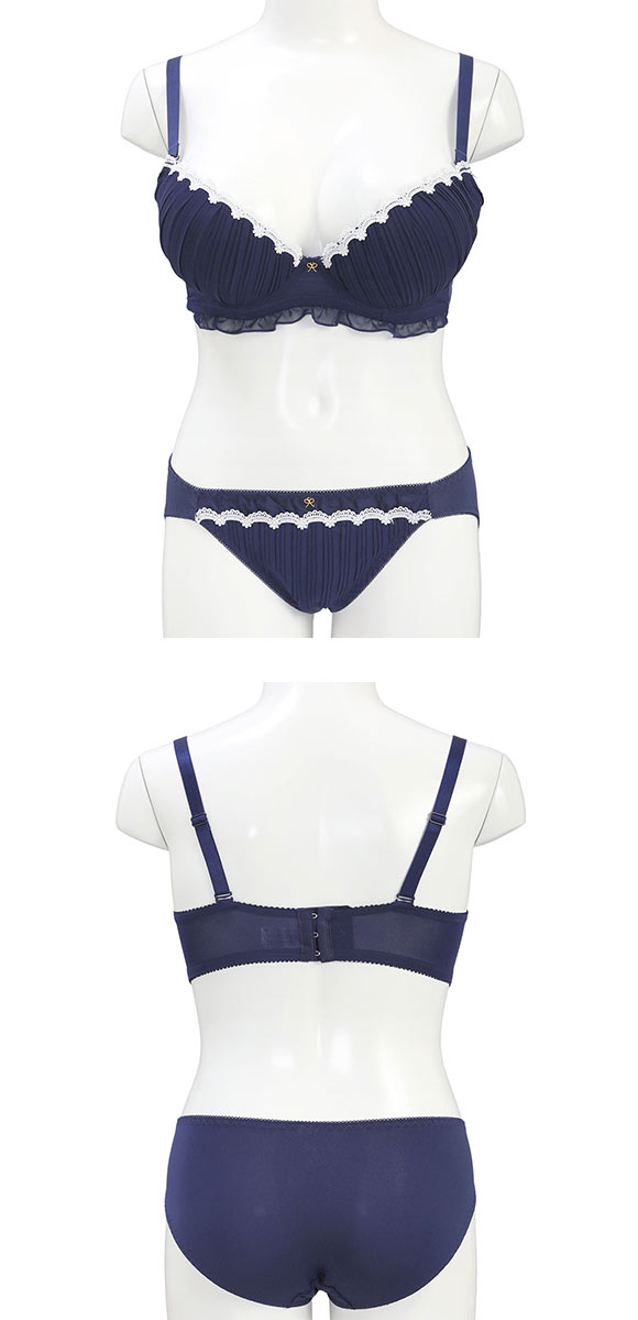 パンキュート プリーツジョーゼット ブラセット CDEF80-95 グラマー アンダー大きいサイズ 美胸 谷間 盛り胸 PANCUTE