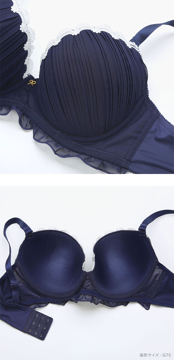 パンキュート プリーツジョーゼット ブラセット GHI65-95 グラマー アンダー大きいサイズ 美胸 谷間 盛り胸 PANCUTE