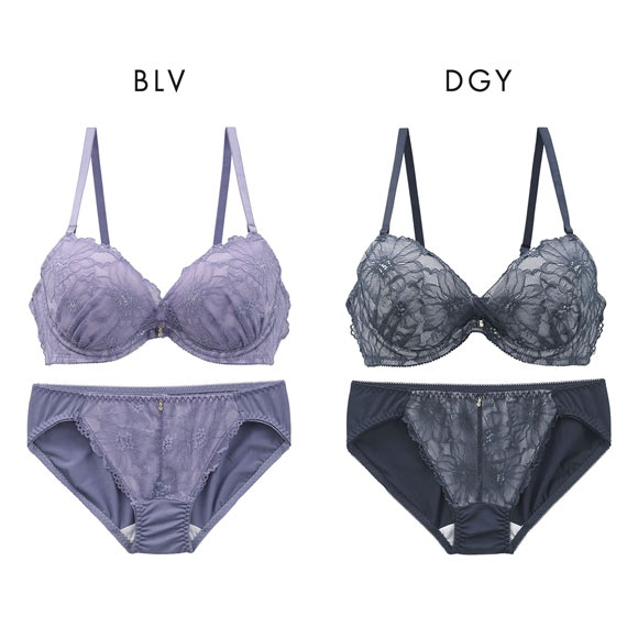 パンキュート フラワーカシュクール ブラセット ABCDEF 大きいサイズ グラマー リフトアップ ブラジャー ショーツ セット