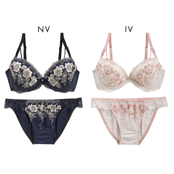 パンキュート 脇肉を谷間に変える脇高ブラ アンティークレース ブラセット ABCDEF 盛り胸 谷間 ブラジャー ショーツ セット Pan Cute