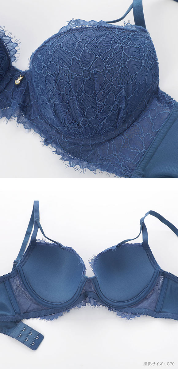 エレガント 脇肉を谷間に変える脇高ブラ グレイスストリング ブラセット ABCDEF グラマー ブラジャー ショーツ セット Elegante