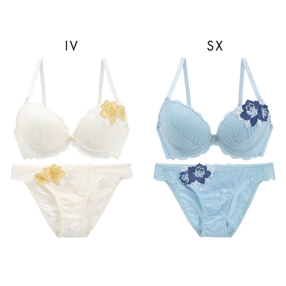 エレガント ビューティフラワー ブラセット ABCDEF 大きいサイズ グラマー 脇肉 谷間 脇寄せ L字ワイヤー ブラジャー ショーツ