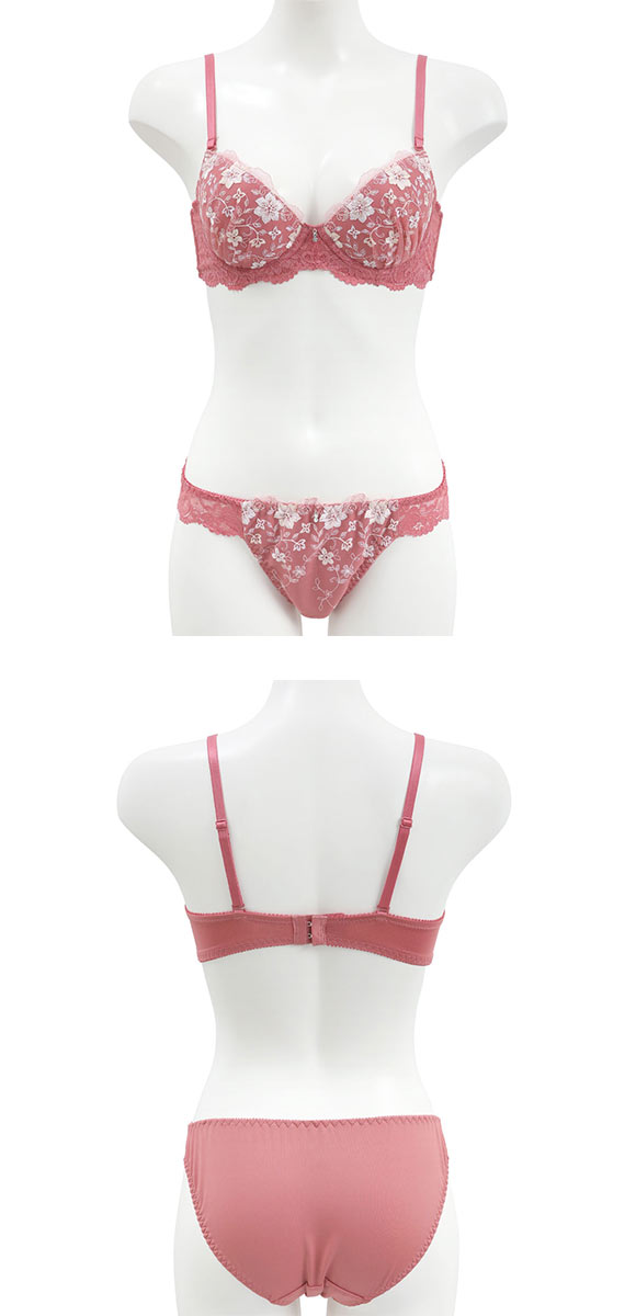 パンキュート ノスタルジックフラワー ブラセット ABCDEF 大きいサイズ グラマー 脇高 谷間 ブラセット ブラジャー ショーツ エレガント