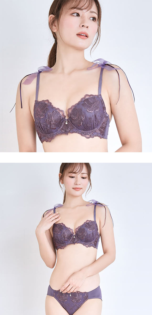 エレガント ロージーレースリボン ブラセット GHI65-95 大きいサイズ グラマー 盛り 脇寄せ 着やせ 谷間 盛り胸 寄せ上げ Elegante