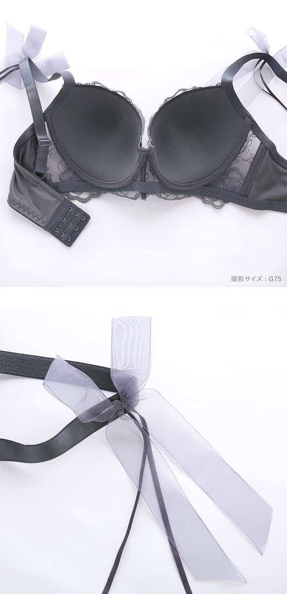 エレガント ロージーレースリボン ブラセット GHI65-95 大きいサイズ グラマー 盛り 脇寄せ 着やせ 谷間 盛り胸 寄せ上げ Elegante