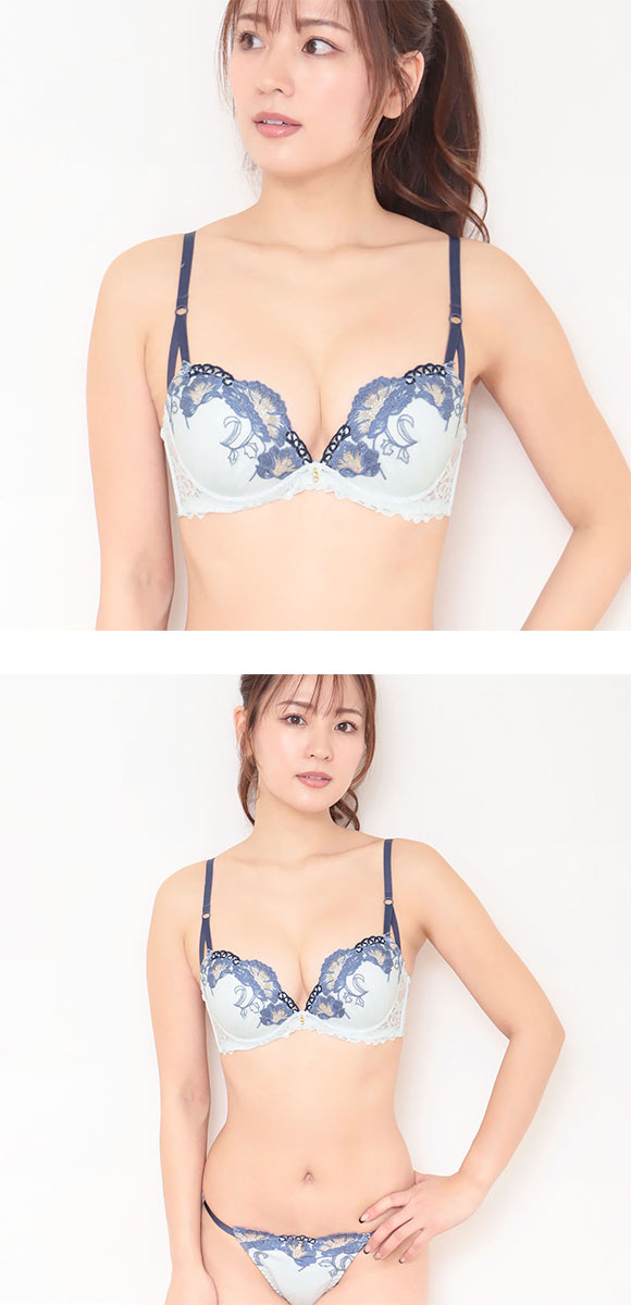 エレガント ラメフローラルレース ブラセット CDEF80-95 大きいサイズ グラマー 盛り胸 谷間 ブラジャー ショーツ Elegante