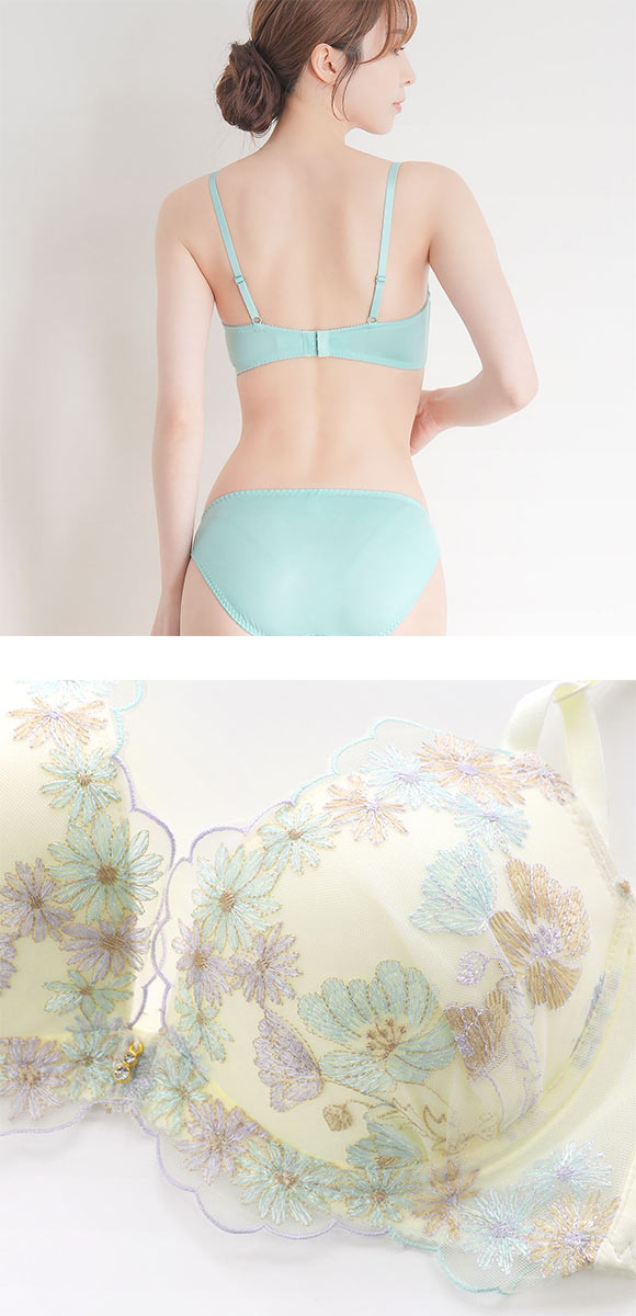 パンキュート チャーミングピオニー ブラセット ABCDEF 大きいサイズ グラマー リフトアップ ブラジャー ショーツ セット