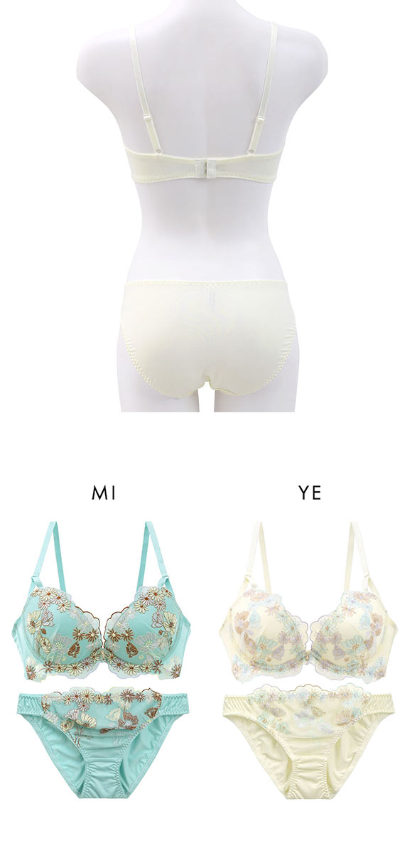 パンキュート チャーミングピオニー ブラセット ABCDEF 大きいサイズ グラマー リフトアップ ブラジャー ショーツ セット