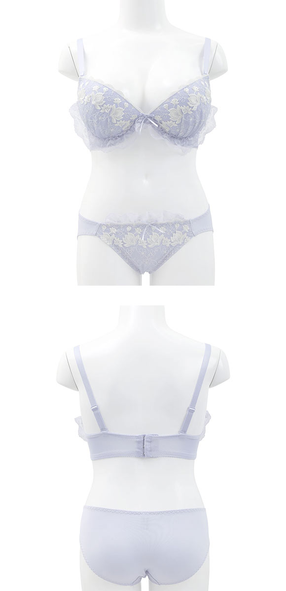 エレガント ロマンティックフリル ブラセット CDEF80-95 グラマー アンダー大きいサイズ 脇肉 谷間 Elegante