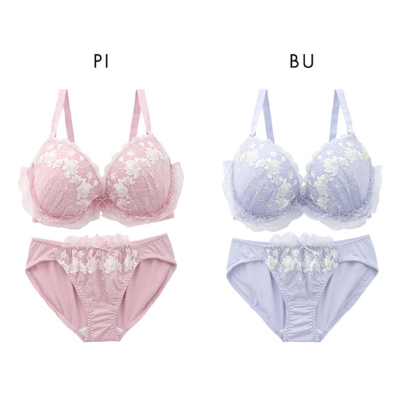 エレガント ロマンティックフリル ブラセット GHI65-95 グラマー アンダー大きいサイズ 脇肉 谷間 Elegante