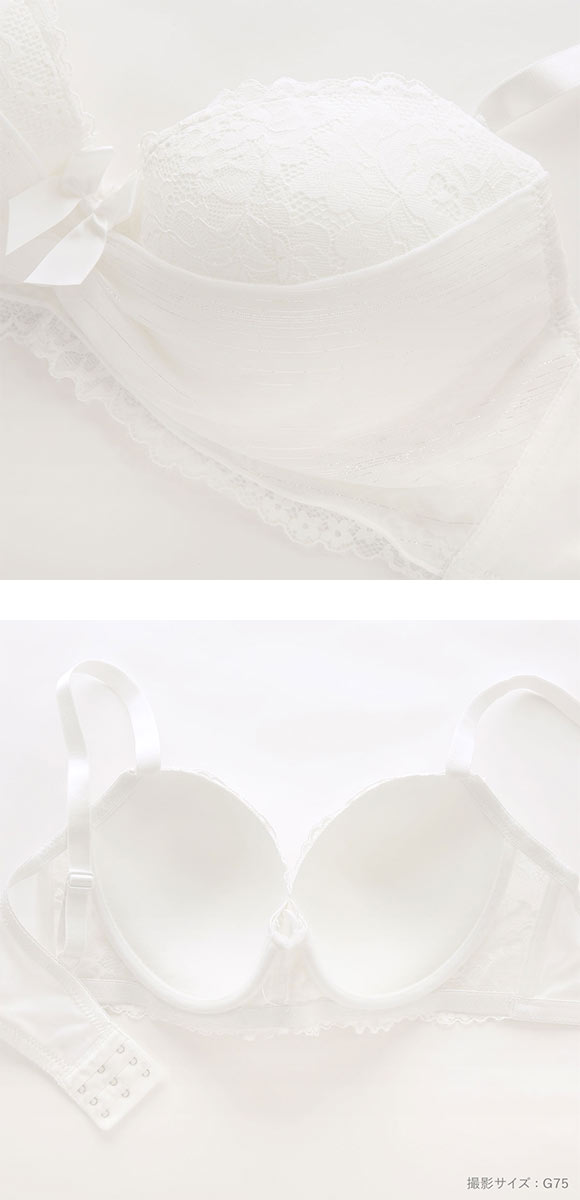 エレガント ラメジョーゼットレース ブラセット CDEF80-95 大きいサイズ グラマー 盛り胸 谷間 ブラジャー ショーツ Elegante