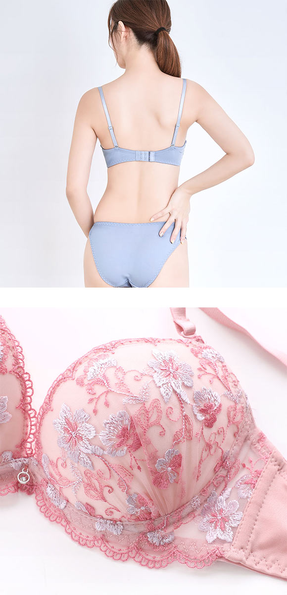 パンキュート フラワーアーチレース ブラセット ABCDEF 下厚パッド 盛り胸 寄せ上げ 大きいサイズ PANCUTE