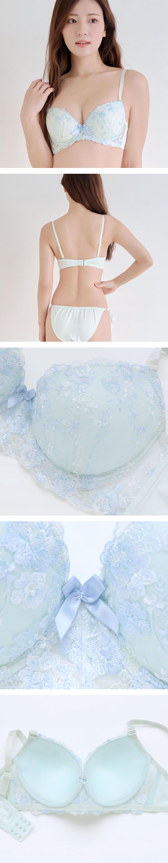 パンキュート ロマンティックフラワー ブラセット GHI65-95 大きいサイズ グラマー サイドリボン ブラジャー ショーツ PANCUTE