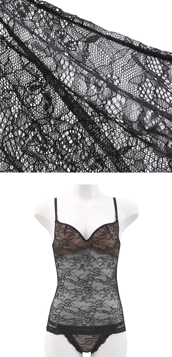 エレガント 楽盛り 総レースブラキャミ ショーツ セットアップ SML カップ付き ワイヤー入り ブラトップ グラマー SML  Elegante