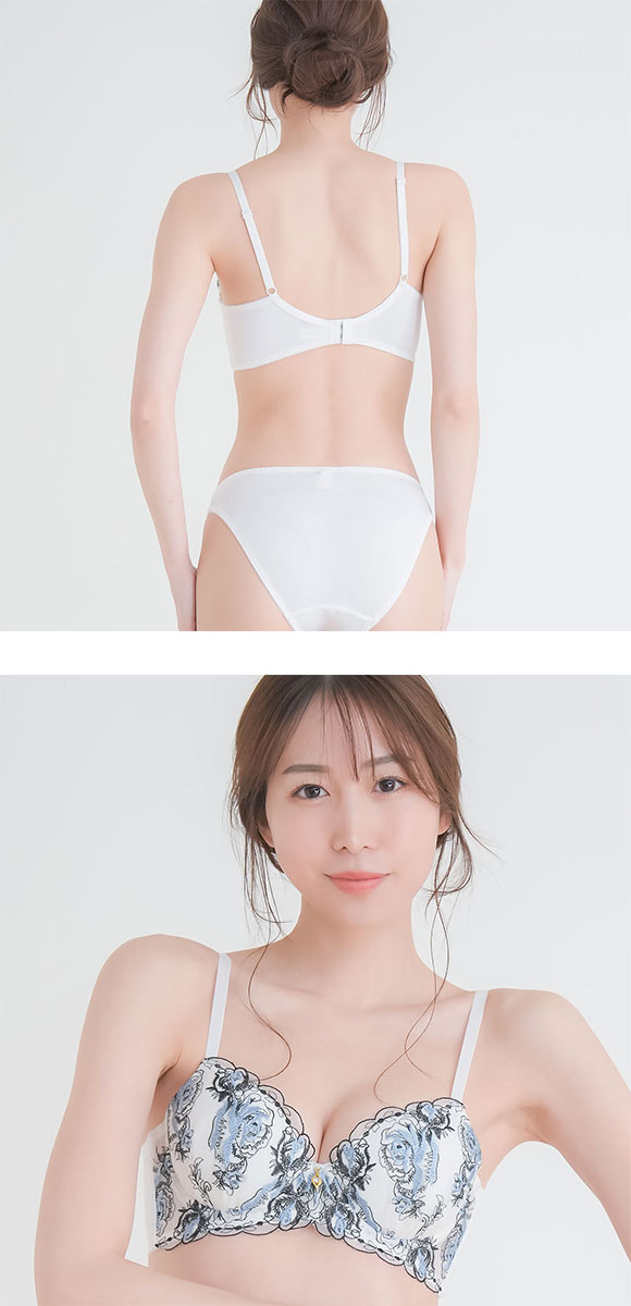 パンキュート 脇肉を谷間に変える脇高ブラ アーティスティックローズ ブラセット ABCDEF 脇寄せ ブラジャー ショーツ セット