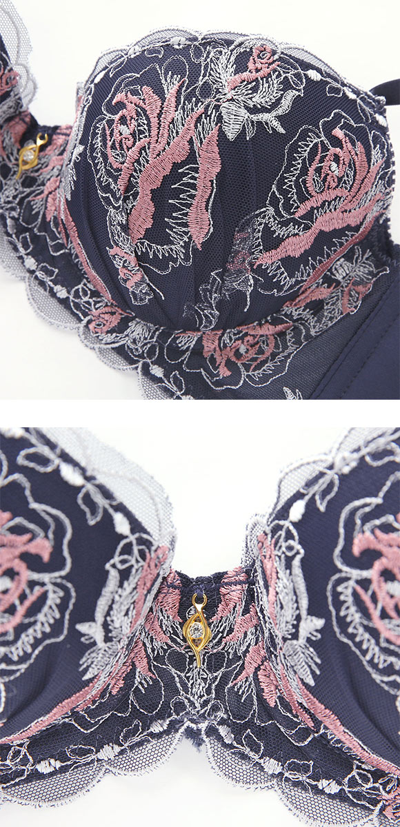 パンキュート 脇肉を谷間に変える脇高ブラ アーティスティックローズ ブラセット ABCDEF 脇寄せ ブラジャー ショーツ セット