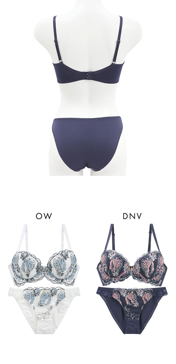 パンキュート 脇肉を谷間に変える脇高ブラ アーティスティックローズ ブラセット ABCDEF 脇寄せ ブラジャー ショーツ セット