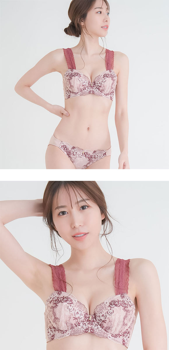 エレガント 脇肉を谷間に変える脇高ブラ ロージィロージィ ブラセット CDEF80-95 脇寄せ 谷間 盛り ブラジャー ショーツ セット 大きいサイズ Elegante