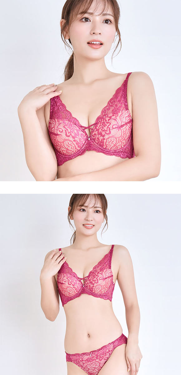 エレガント 脇肉を谷間に変える脇高ブラ プランジクロス ブラセット GHI65-95 ブラジャー ショーツ セット グラマー Elegante