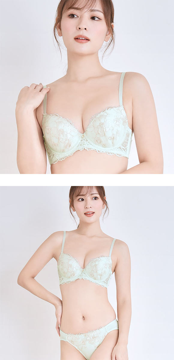 エレガント 脇肉を谷間に変える脇高ブラ ロマンティックローズ ブラセット GHI65-95 ブラジャー ショーツ セット Elegante