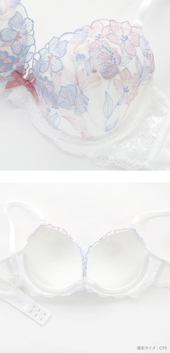 パンキュート レディブーケ すっきりらくちんソフトワイヤー ブラセット ABCDEF 大きいサイズ グラマー 谷間 ブラセット ブラジャー ショーツ エレガント