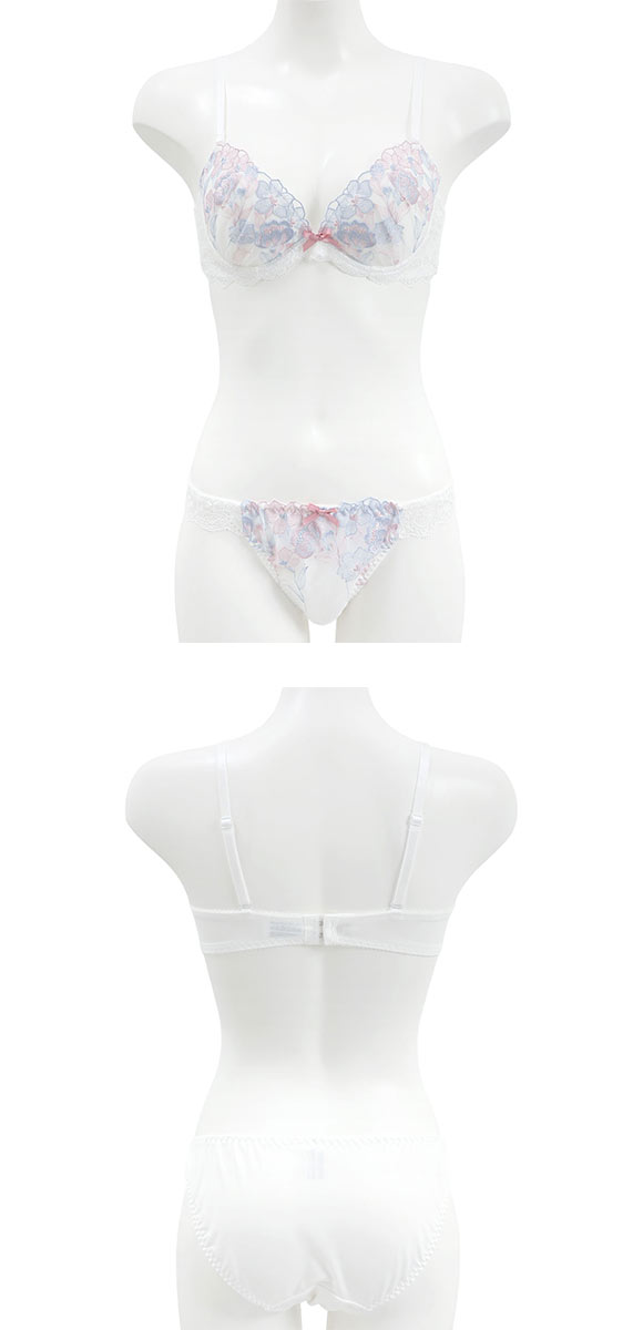 パンキュート レディブーケ すっきりらくちんソフトワイヤー ブラセット ABCDEF 大きいサイズ グラマー 谷間 ブラセット ブラジャー ショーツ エレガント