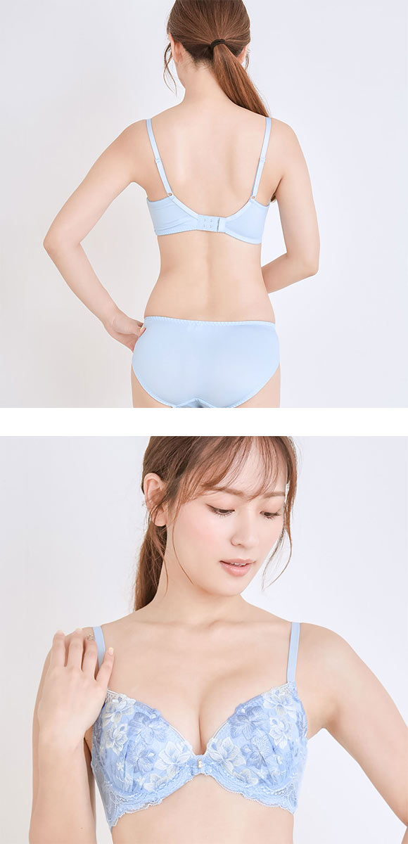 エレガント ソフトワイヤー フルールミストレース ブラセット ABCDEF らくちん 脇肉 谷間 盛り胸 美胸 寄せ Elegante