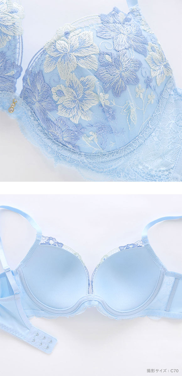 エレガント ソフトワイヤー フルールミストレース ブラセット ABCDEF らくちん 脇肉 谷間 盛り胸 美胸 寄せ Elegante