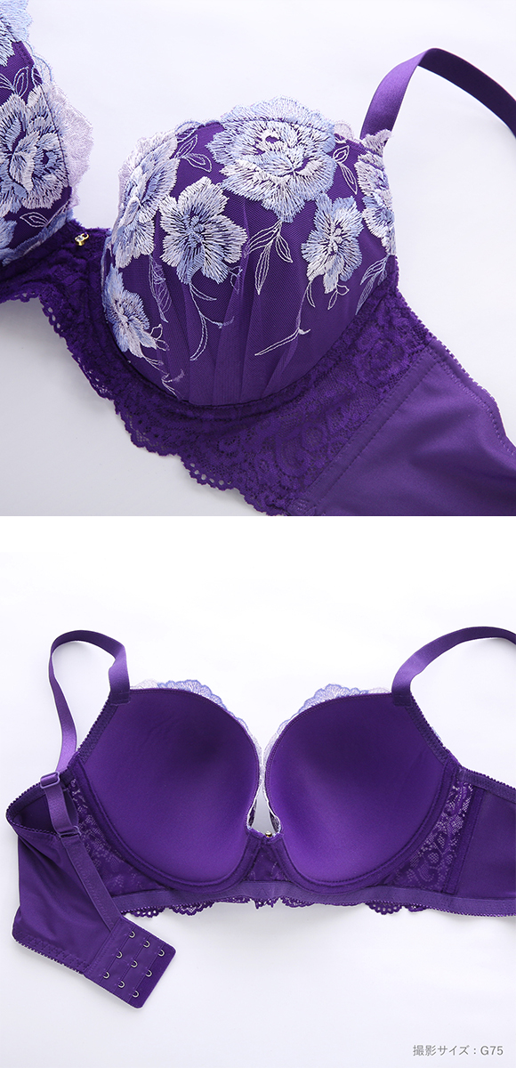 エレガント 脇肉を谷間に変える脇高ブラ グレイスフルローズ ソフトワイヤー ブラセット CDEF80-95 ブラジャー ショーツ セット Elegante