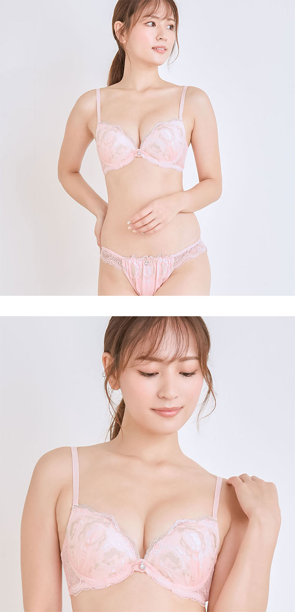 エレガント ロマンティックバニー ブラセット CDEF80-95 うさぎ ラビット 大きいサイズ グラマー 脇高 谷間 ブラジャー ショーツ