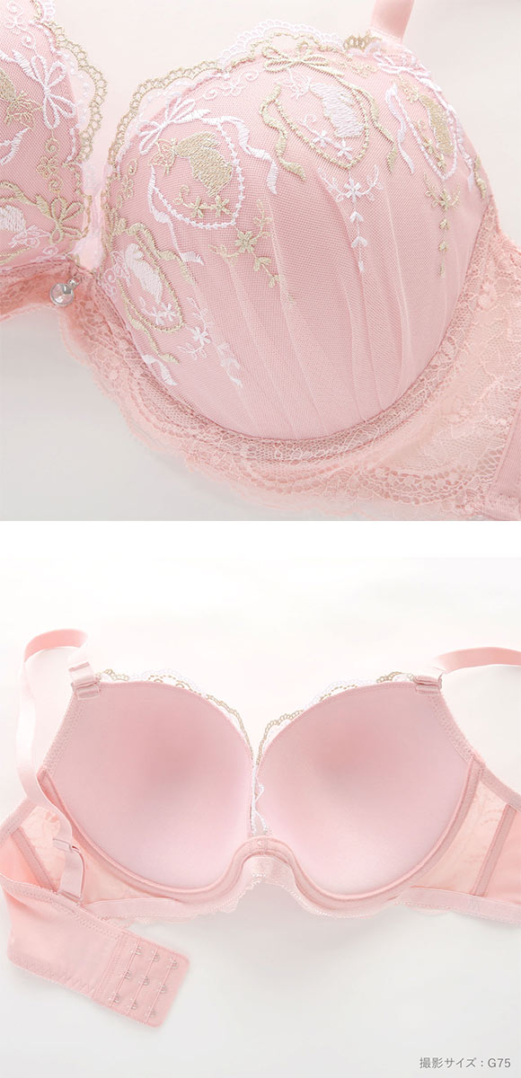 エレガント ロマンティックバニー ブラセット CDEF80-95 うさぎ ラビット 大きいサイズ グラマー 脇高 谷間 ブラジャー ショーツ