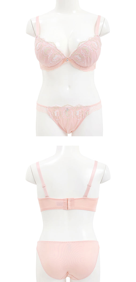 エレガント ロマンティックバニー ブラセット CDEF80-95 うさぎ ラビット 大きいサイズ グラマー 脇高 谷間 ブラジャー ショーツ