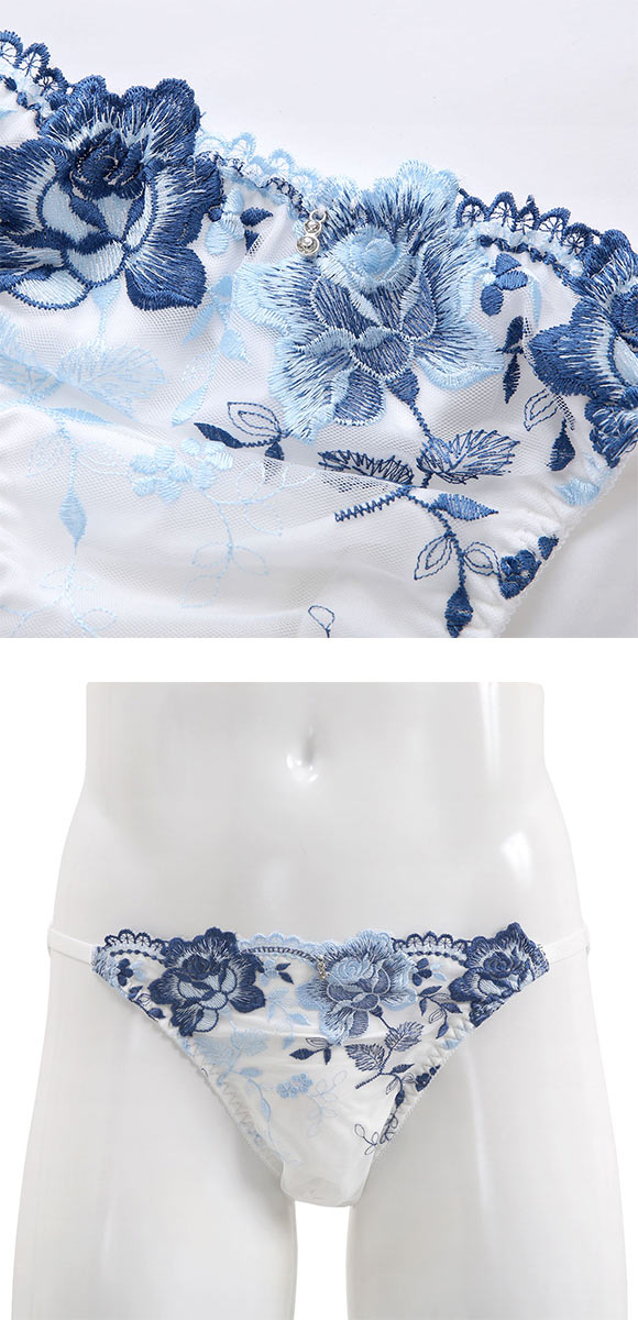 エレガント クラシカルローズ刺繍 メンズ体型用ショーツ M-4L 大きいサイズ MTF GID FTM トランスジェンダー LGBT Elegante