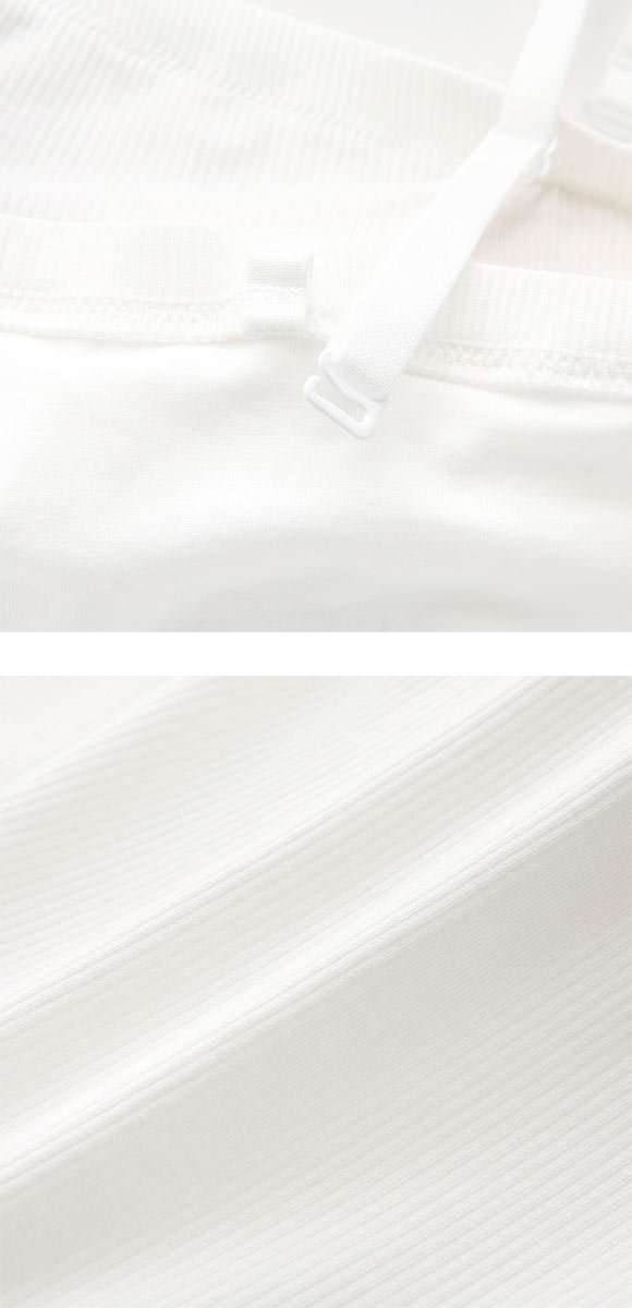 エレガント カップ付き2WAYキャミソール 綿混細リブ ベアトップ M L 2L 3L 4L 5L チューブ カップイン 大きいサイズ ブラトップ